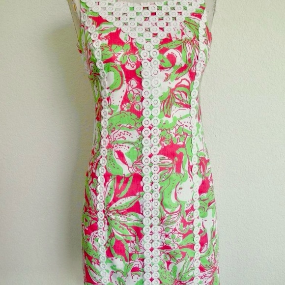 Lilly Pulitzer Pink and Green Floral Dress - Picture 1 of 4